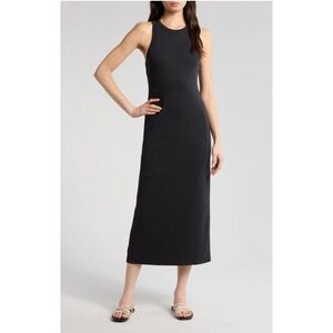 Marine Layer Women Dress Small Lexi Rib Sun In Maxi Tank Dress Back Slit Stretch